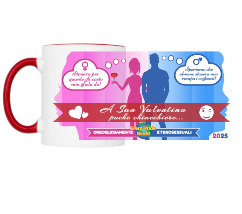 Tazza Panoramica 2 colori San Valentino - Etero Pride